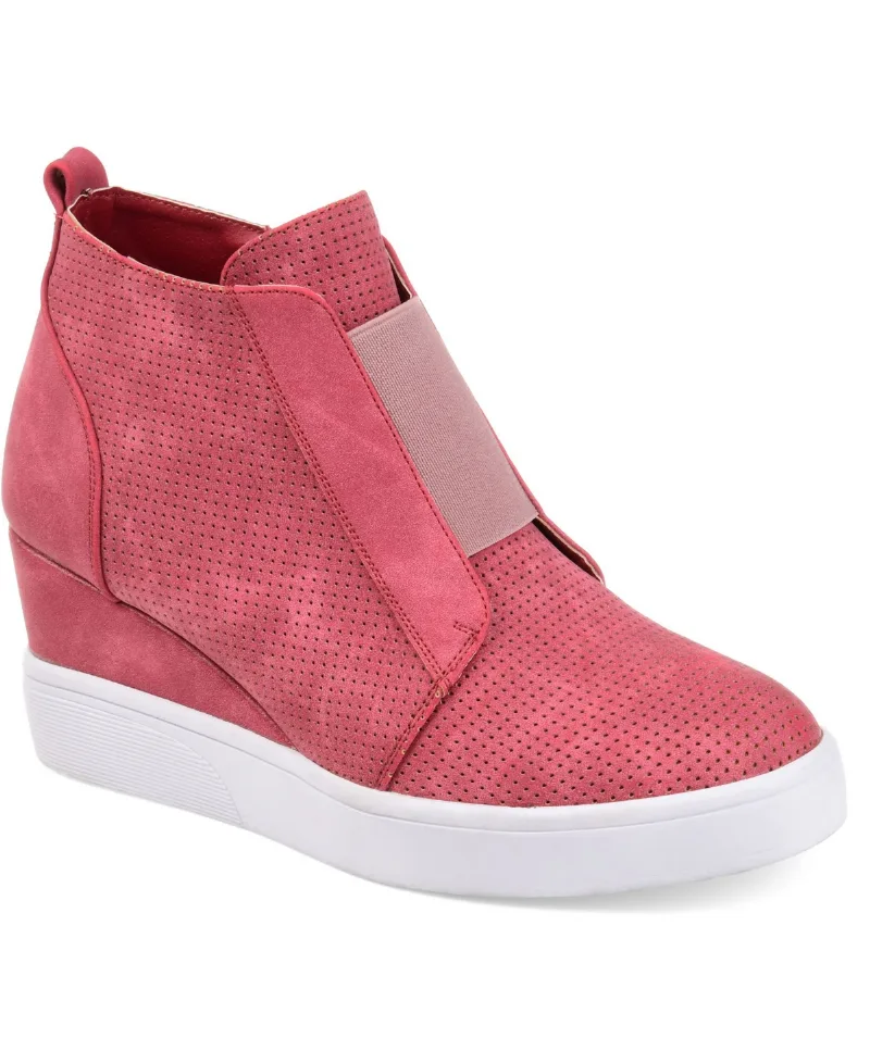 Journee Collection Women's Clara Wedge Sneakers - Pink