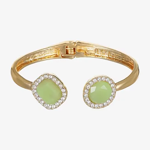 Liz Claiborne Womens Glass Bangle Bracelet, One Size, Green