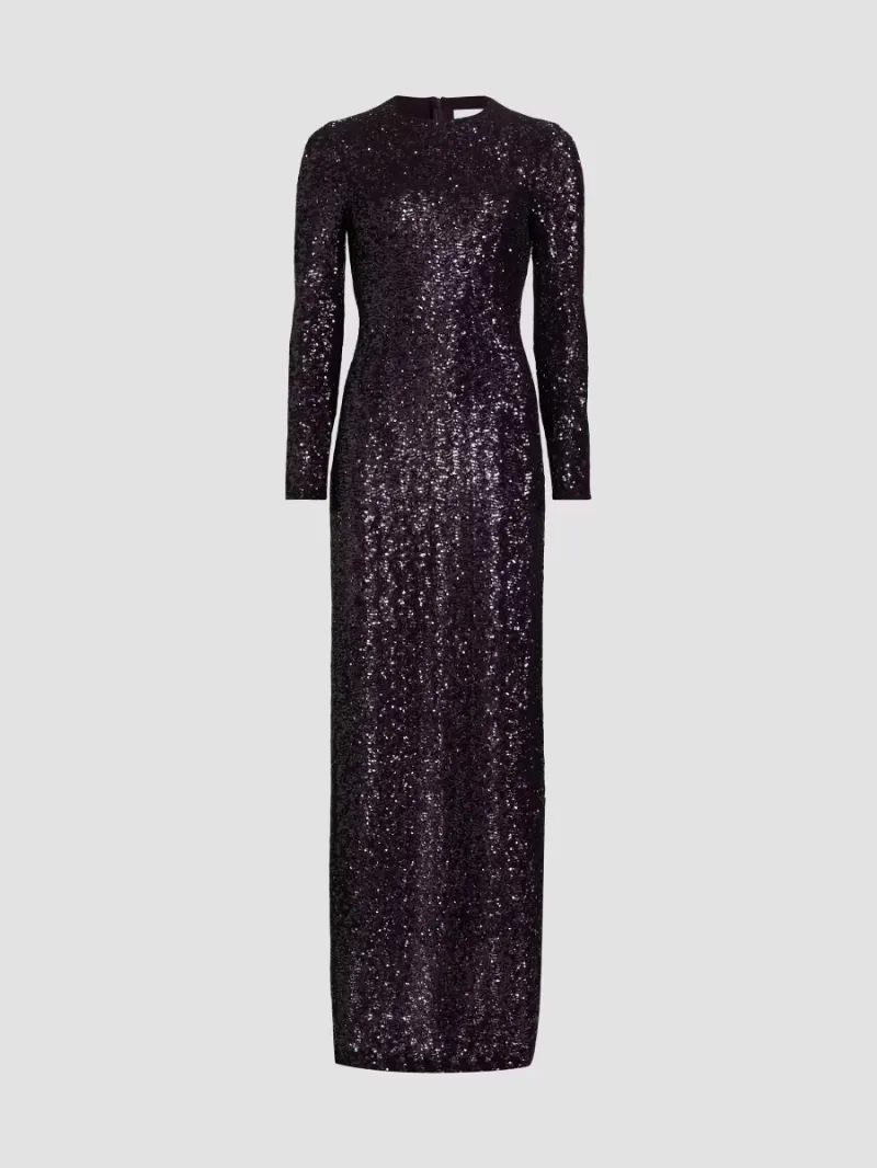 Michael Kors Collection Women's Sequined Sheath Gown - Aubergine - Size 2