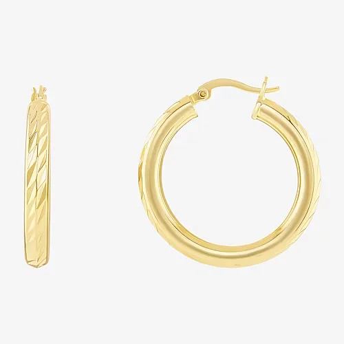 Silver Reflections Womens 18K Gold Over Brass 30mm Hoop Earrings, One Size