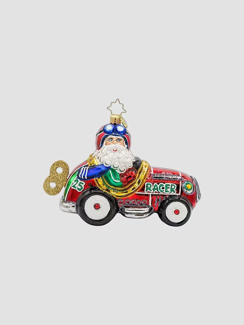Kris Kringle Kart Glass Ornament