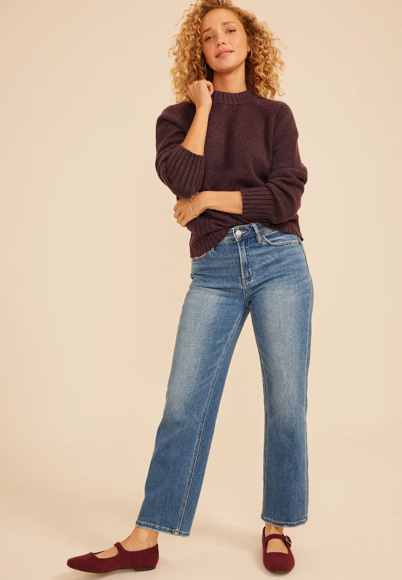 Maurices Women's Crew Neck Raglan Sweater