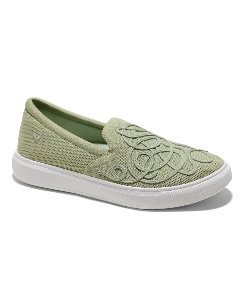 Vivaia Women's V-Tune Round Toe Classic Slip-On Unisex Sneakers - Matcha green