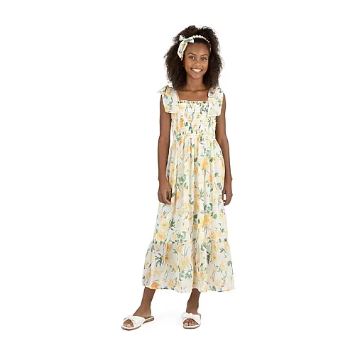 Speechless Big Kid Girls Sleeveless Floral Maxi Dress, 7, Yellow