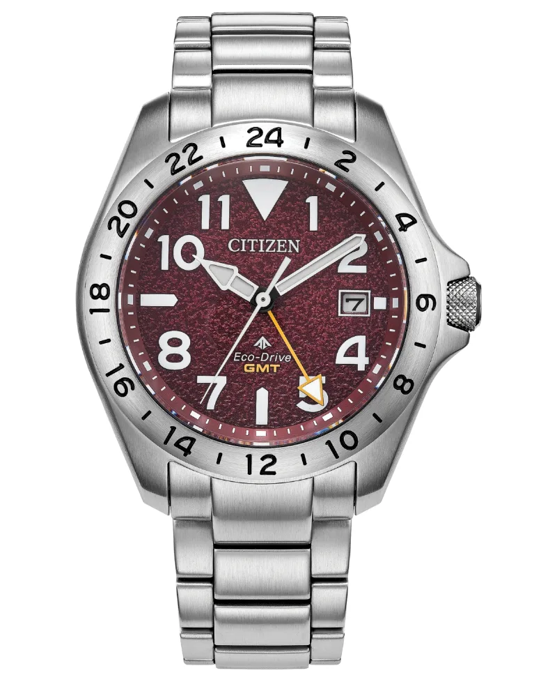 Citizen Men's Promaster Land Tough Gmt Silver-Tone Stainless Steel Bracelet Watch, 39.5mm - Silver-tone
