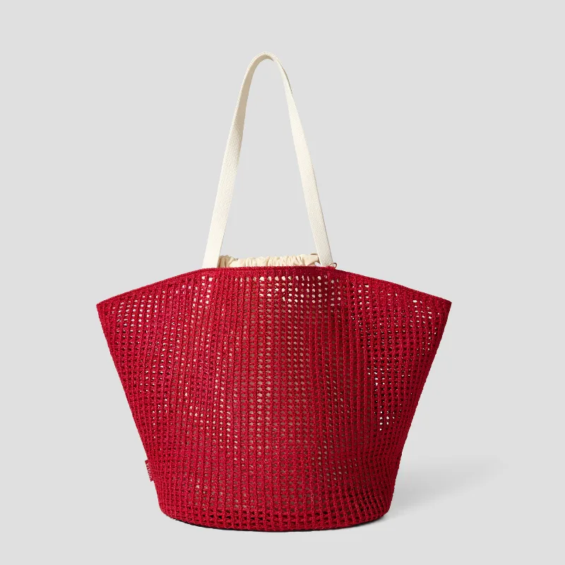 VIVAIA Paper Yarn Tote (Percie)|RUBY  RED|ONE-SIZE