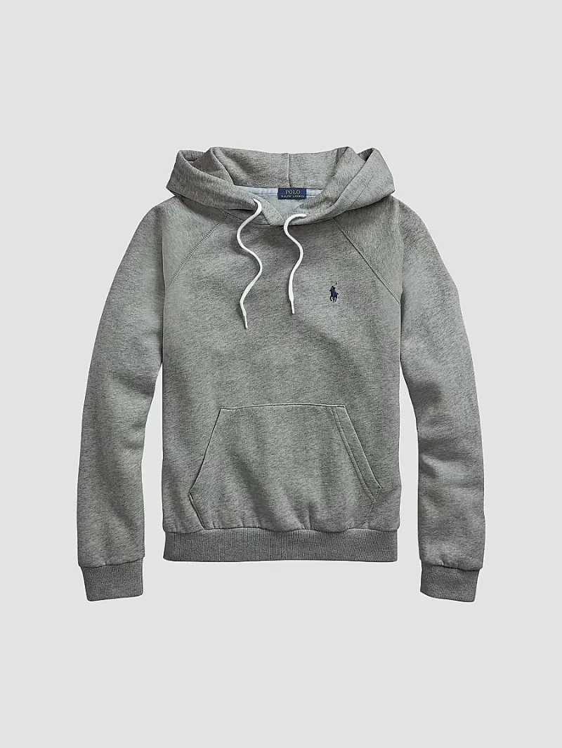 Polo Ralph Lauren Women's Lightweight Seasonal Fleece Hoodie - Dark Vintage Heather - Size XS