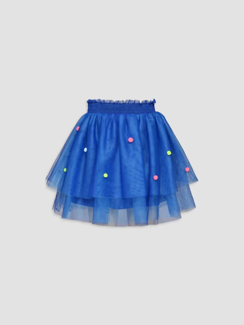 Girl's Little Girl's & Girl's Pompom Tiered Tutu Skirt - Blue - Size 7