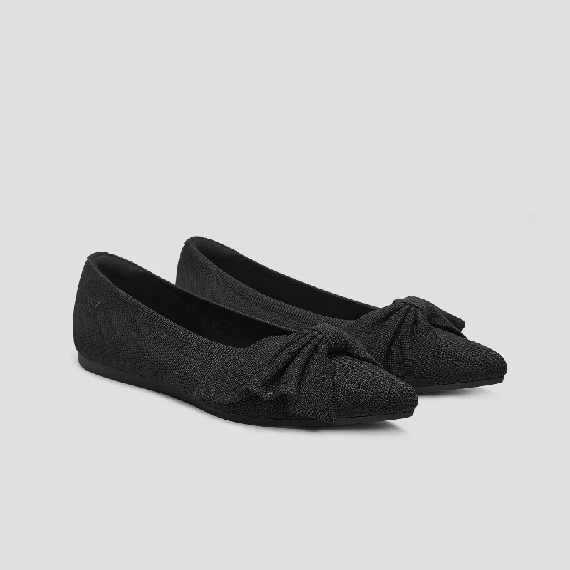 VIVAIA Pointed-Toe Bow Flats (Azura)|BLACK|9-9.5