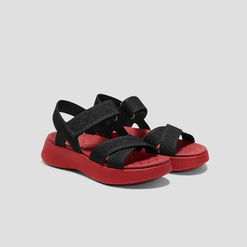 VIVAIA Walker Sandals (Kiara)|BLACK RUBY RED|US 10