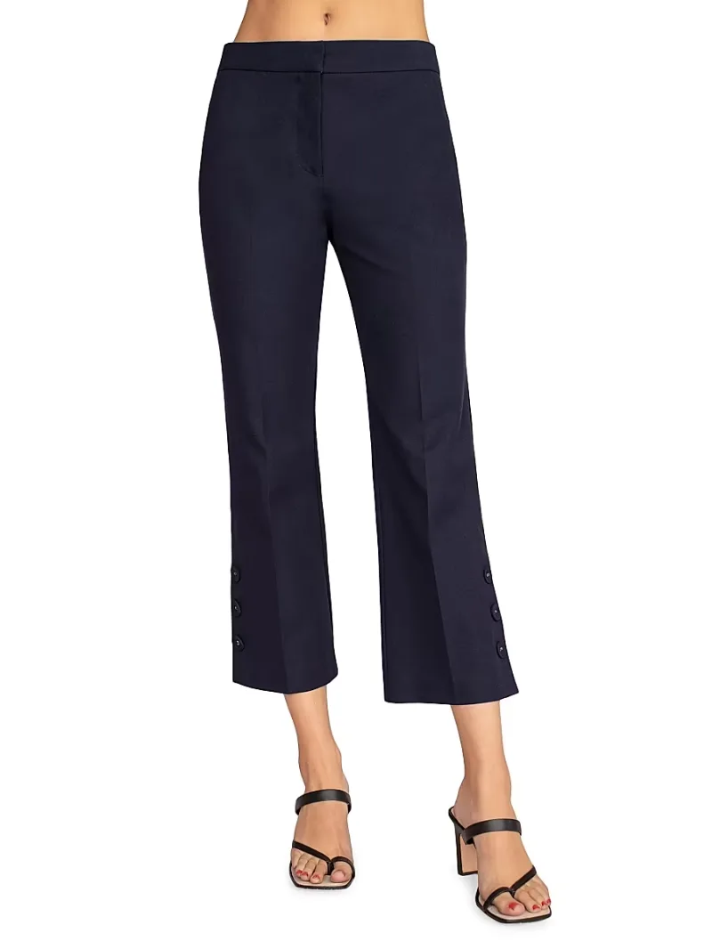 Trina Turk Women's Ore Cropped Boot-Cut Pants - Indigo - Size 0