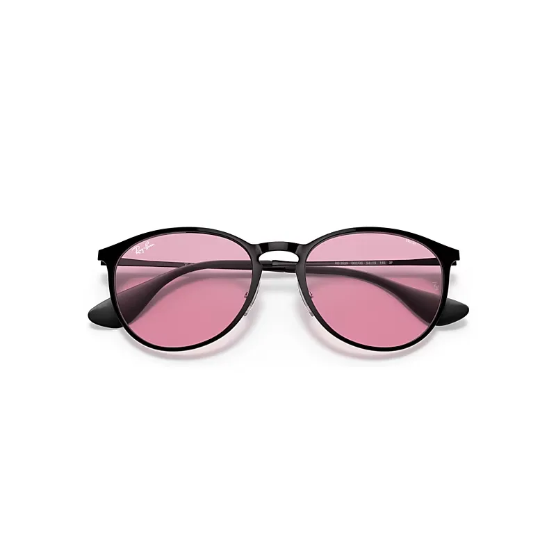 Ray-Ban Erika Metal Evolve Sunglasses Black Frame Pink Lenses 54-19