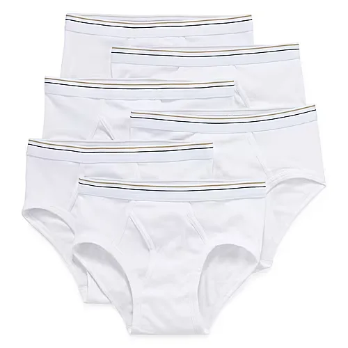 Stafford Low-Rise Mens 6 Pack Briefs 325616, Small, White