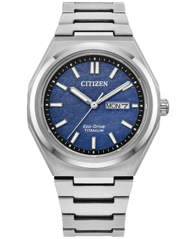Citizen Eco-Drive Men's Zenshin Silver-Tone Super Titanium Bracelet Watch 39mm - Silver-tone