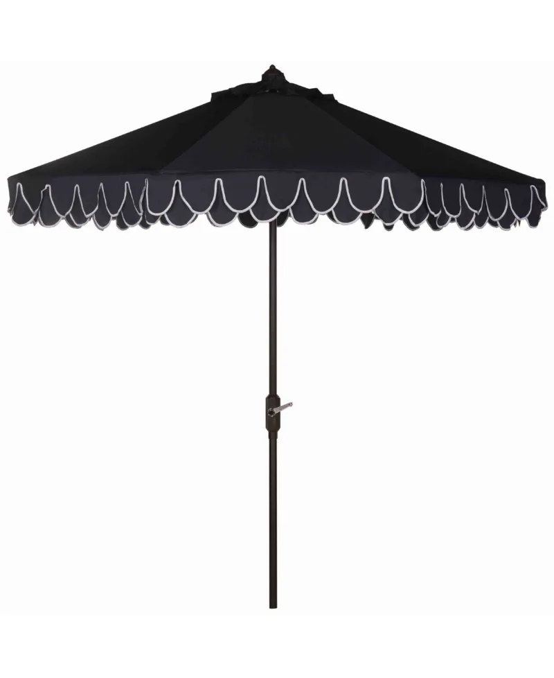 Elegant 11' Valance Umbrella - Navy, White