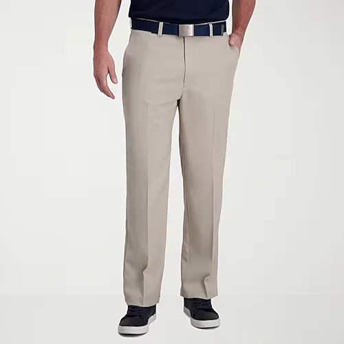 Haggar Cool Right Performance Flex Mens Classic Fit Flat Front Pant, 40 29, White