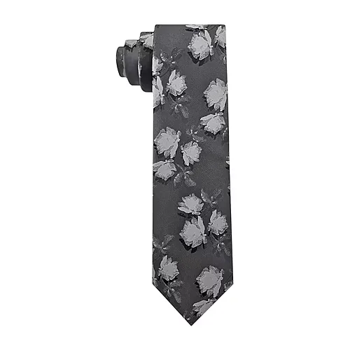 Van Heusen Everyday Defense Stain Shield Floral Tie, One Size, Black
