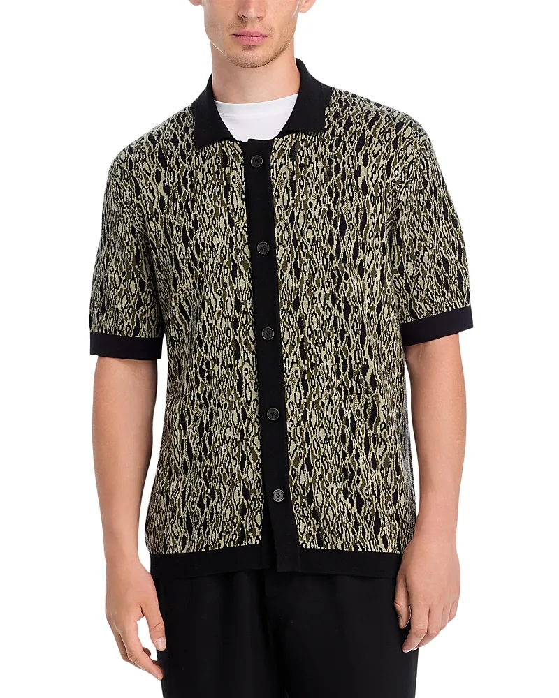 Hugo Sgeo Short Sleeve Knitted Jacquard Shirt