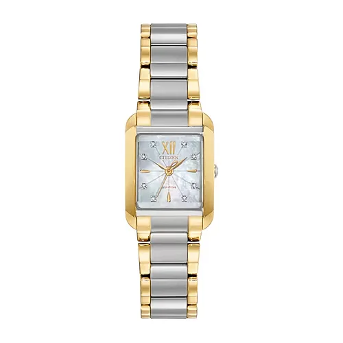 Citizen Bianca Womens Diamond Accent Two Tone Stainless Steel Bracelet Watch Ew5554-58d, One Size
