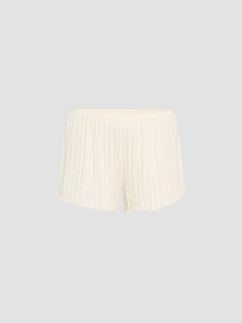 Eberjey Women's Pointelle-Knit Shorts - Ivory - Size Large