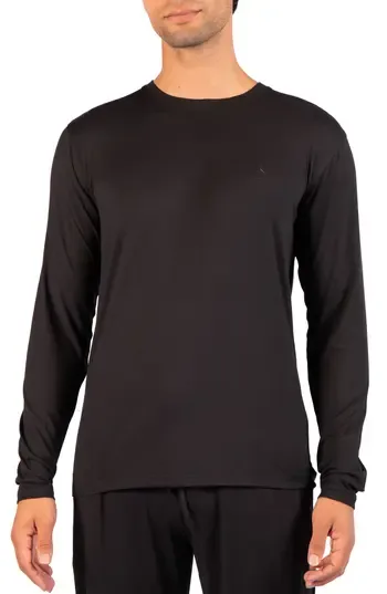 TailorByrd Brushed Melange Long Sleeve T-Shirt in Black at Nordstrom Rack, Size X-Large