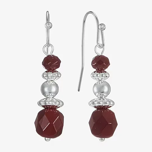 Mixit Womens Drop Earrings, One Size, Red
