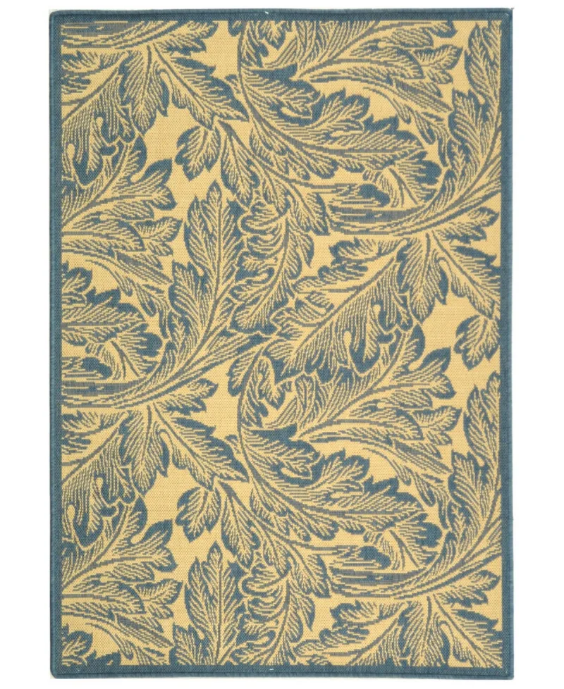 Safavieh Courtyard CY2996 Natural and Blue 8' x 11' Outdoor Area Rug - Natural /