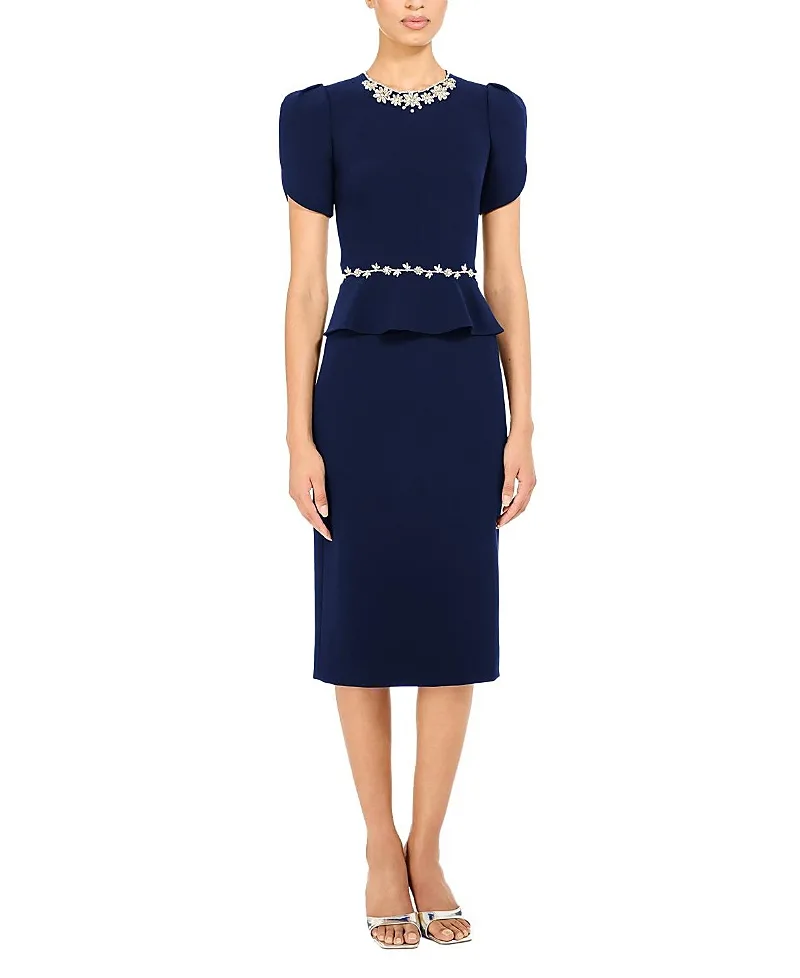 Jenny Packham Jules Floral-Embellished Midi Dress