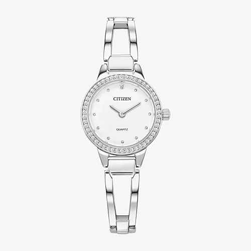 Citizen Quartz Womens Silver Tone Stainless Steel Bangle Watch Ez7011-88a, One Size