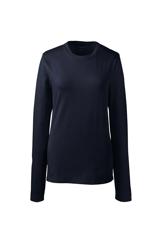 Women's Long Sleeve Essential T-shirt - Lands' End - Blue - L