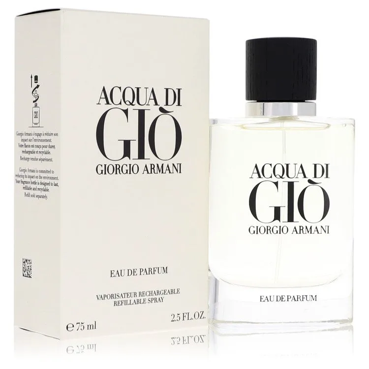 Acqua Di Gio Cologne 2.5 oz EDP Refillable Spray for Men
