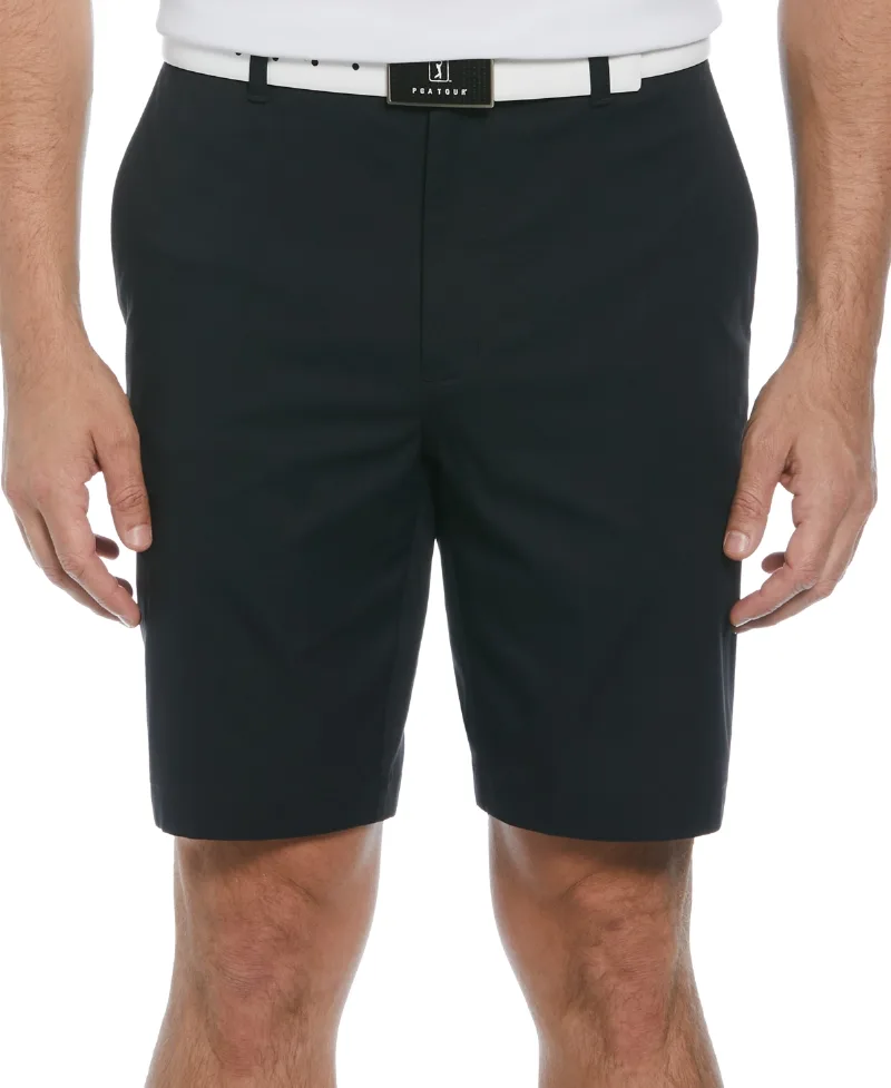 Pga Tour Men's Moisture Wicking Active Waistband 9" Golf Shorts - Caviar
