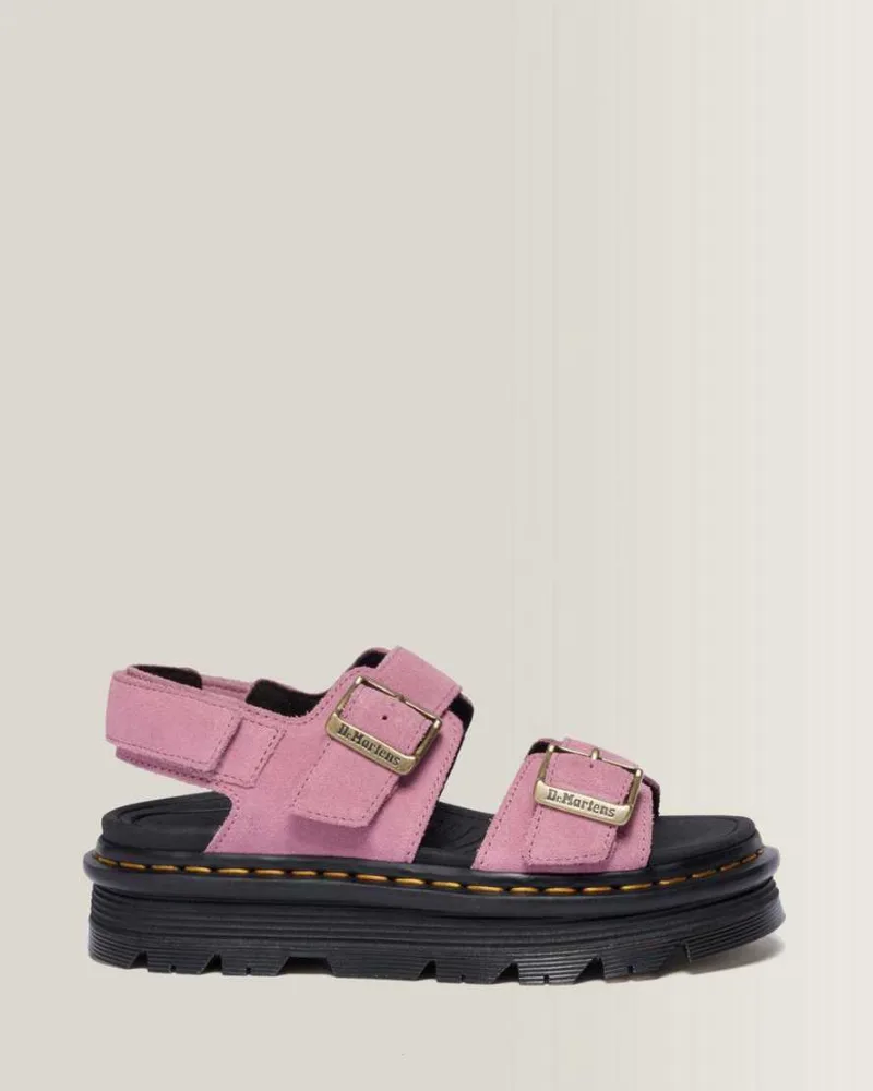 Dr. Martens, Zebzag Suede Platform Sandals in Pink, Women's Size 7