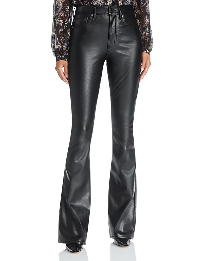 Veronica Beard Beverly Faux Leather High Rise Jeans in Black