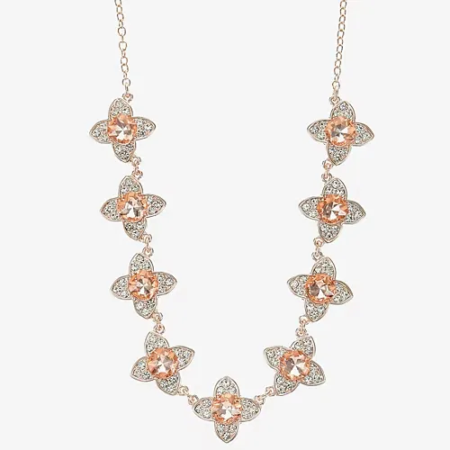 Monet Jewelry Womens Orange 17 Inch Collar Necklace, One Size, Orange