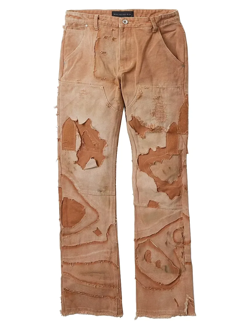 Men's Unearthed Distressed Trousers - Tan - Size 38