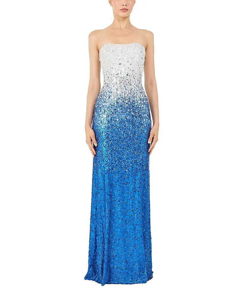 Jenny Packham Marle Saint Sequin Embellished Strapless Maxi Dress