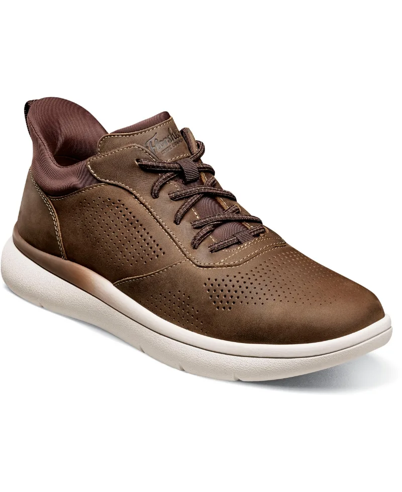 Florsheim Men's Fleet Perf Toe Elastic Lace Sneaker - Brown