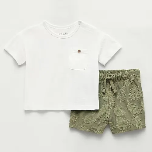 Okie Dokie Baby Boys 2-pc. Short Set, 6 Months, Green