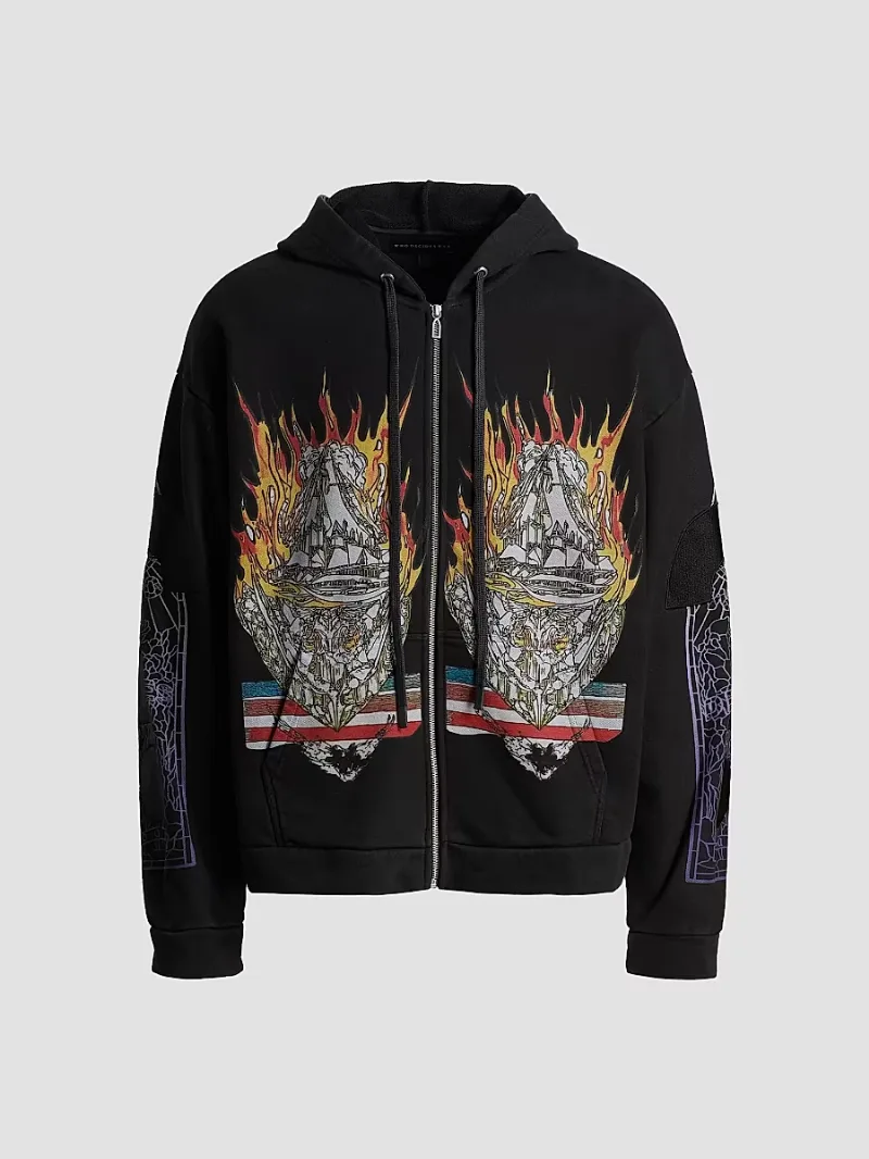Who Decides War Men's Engulfed Memories Full-Zip Hoodie - Coal - Size Large
