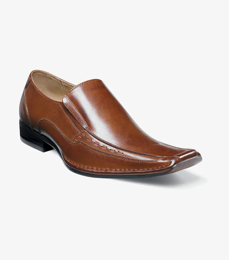 Stacy Adams Shoes Templin Bike Toe Loafer Cognac Size 8