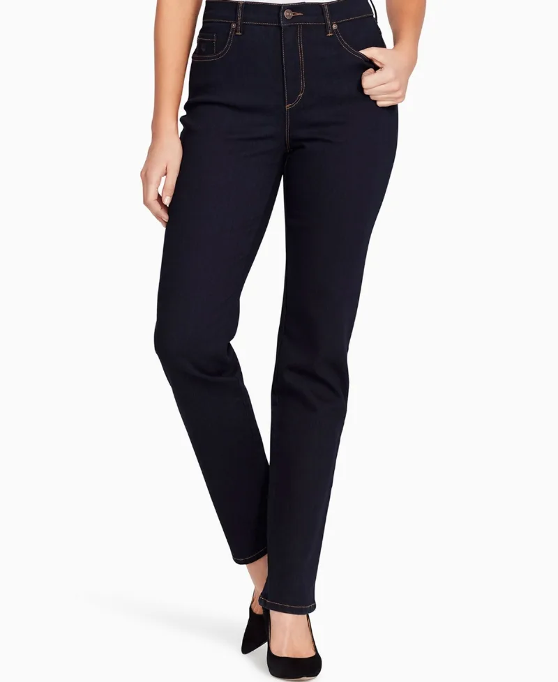 Gloria Vanderbilt Women's Amanda Classic Straight Jeans, in Regular, Short & Long - Rinse Noir