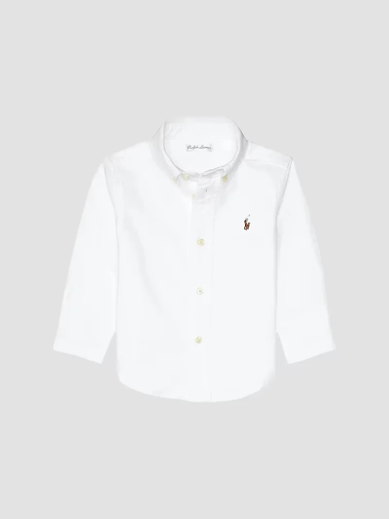 Baby Boy's Cotton Oxford Sportshirt - White - Size 9 Months