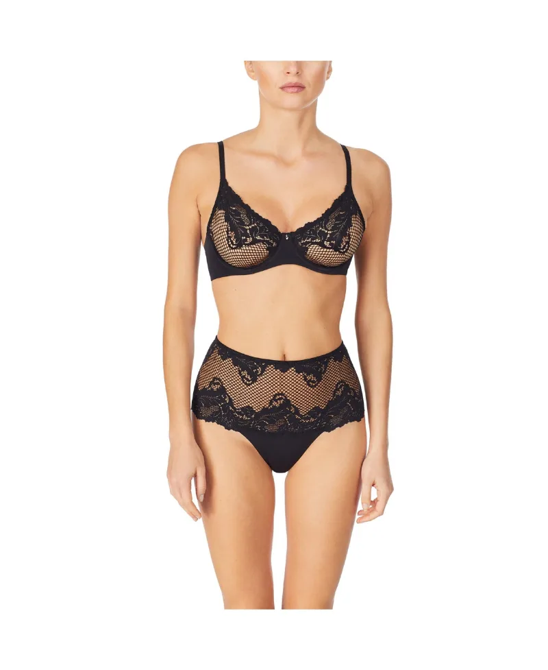 Le Mystere Women's Lace Allure Demi Bra - Black