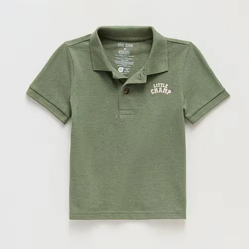 Okie Dokie Toddler & Little Boys Short Sleeve Regular Fit Polo Shirt, 18 Months, Green