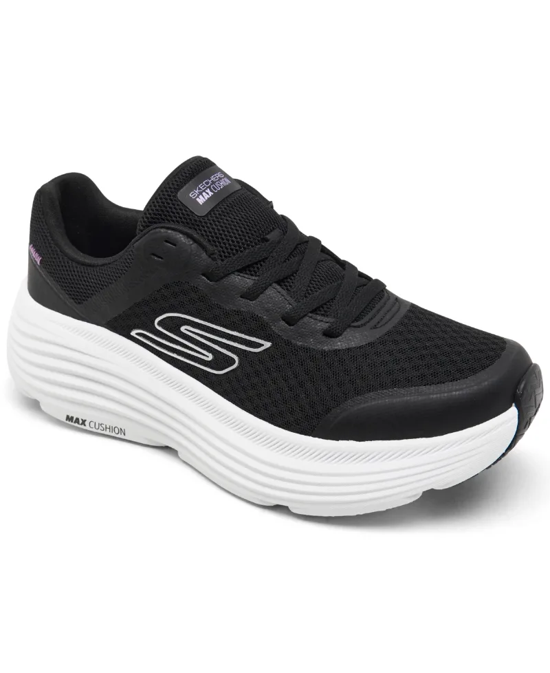 Skechers Women's Max Cushioning Endeavour Athletic Running Sneakers - Black, White