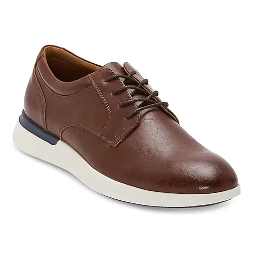 J. Ferrar Mens Redbank Round Closed Toe Oxford Shoes, 13 Medium, Brown