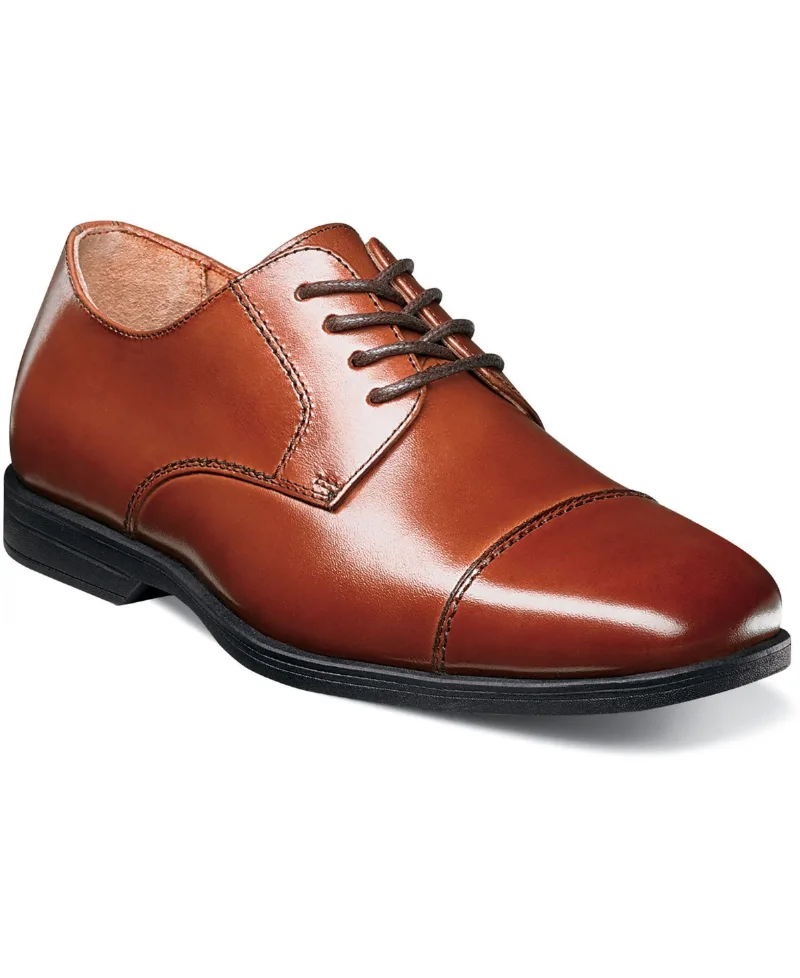 Florsheim Little Boys Reveal Cap Toe Jr. Oxford Shoes - Cognac