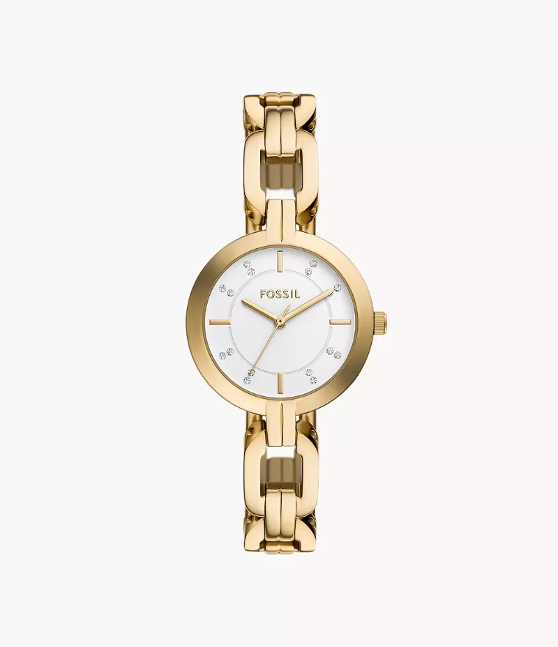 Montre Kerrigan 32 mm à trois aiguilles avec bracelet en acier inoxydable ton or
