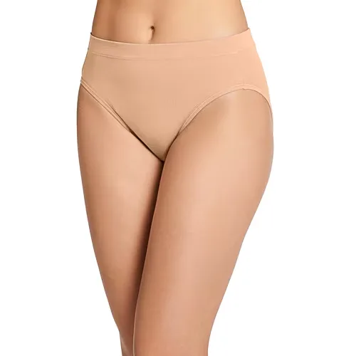 Jockey Cotton Stretch Hi-Cut Panty - 1555, 7, Beige